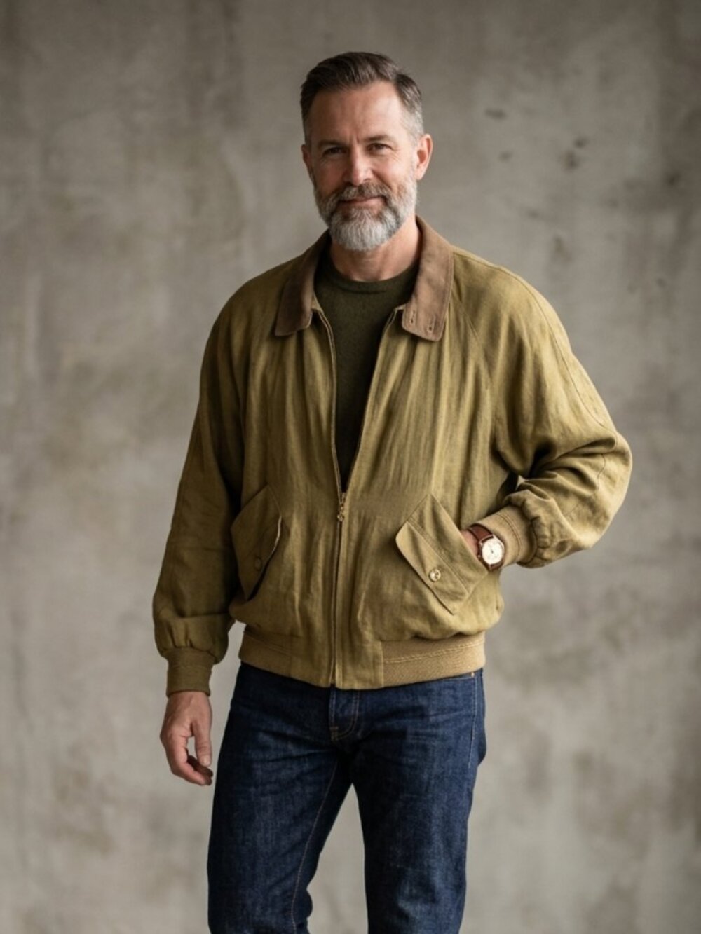 Schneiders Salzburg Linen Bomber Jacket Size 42 vintage